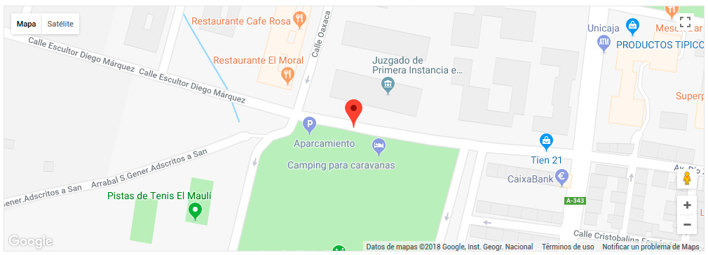 mapa situación registro civil de Antequera