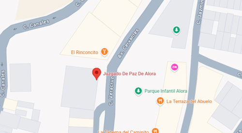 ubicación Registro Civil-Juzgado de paz de Álora, Málaga