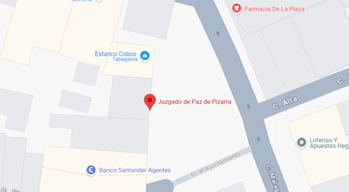 ubicación Registro Civil-Juzgado de paz de Pizarra, Málaga